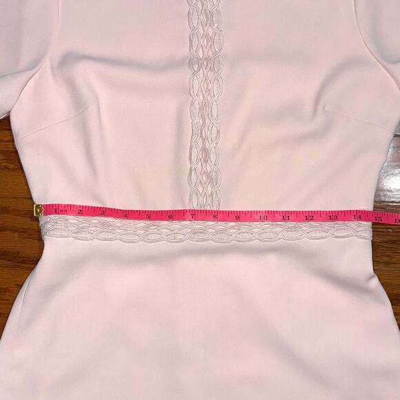 CeCe Blush Pink Peter Pan Collar Short Sleeve Fit & Flare Dress Size 4 - Picture 12 of 14